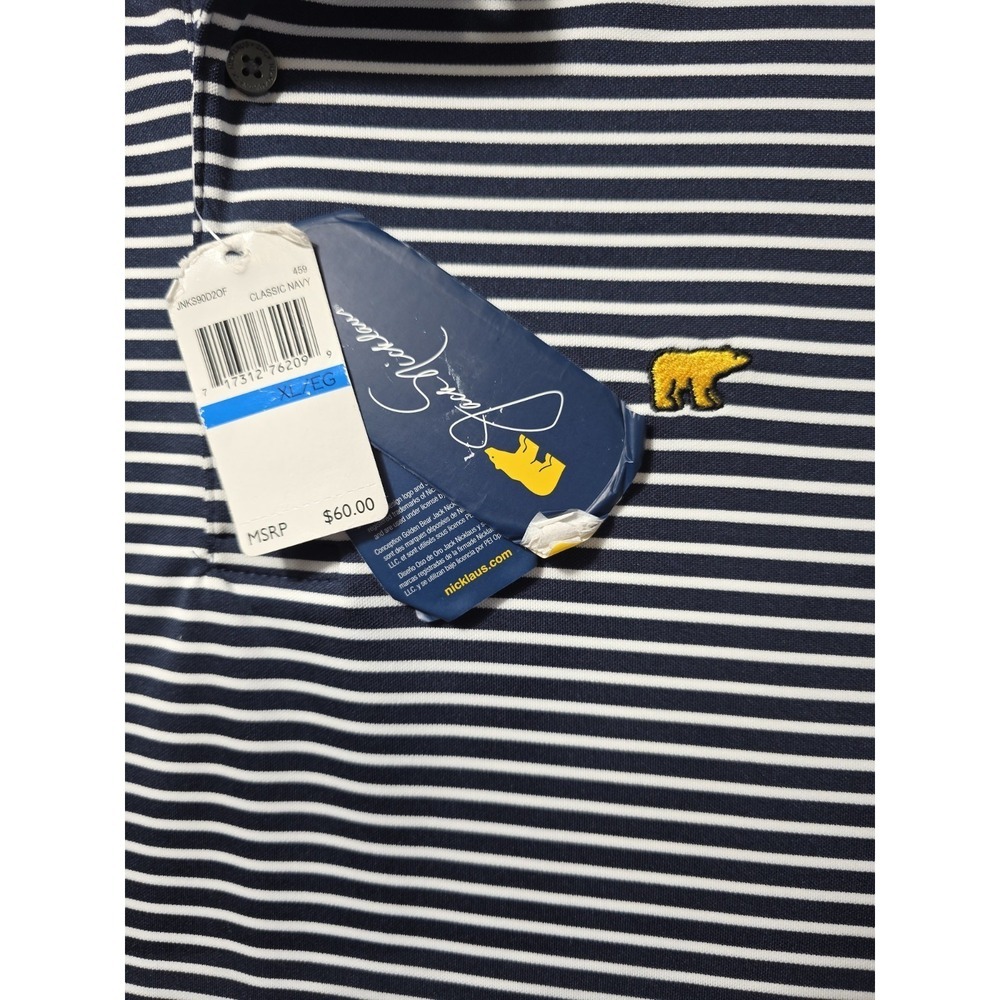 Original Penguin Polo Shirt XL Navy Stripe Golf Classic MSRP $60 NWT - Picture 6 of 8